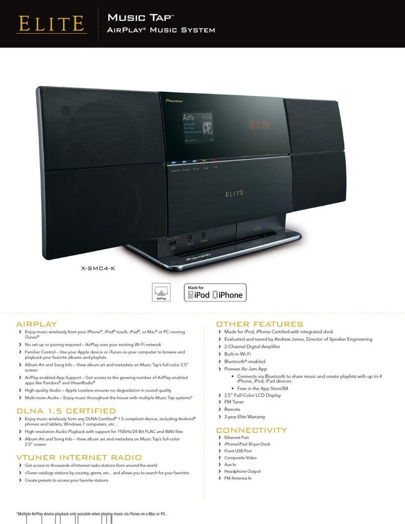 Pioneer Elite Music Tap X-SMC4-K User manual
