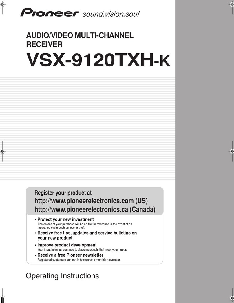 Pioneer VSX9120TXHK - 770w 7.1 Channel Dolby Truehd operating instructions