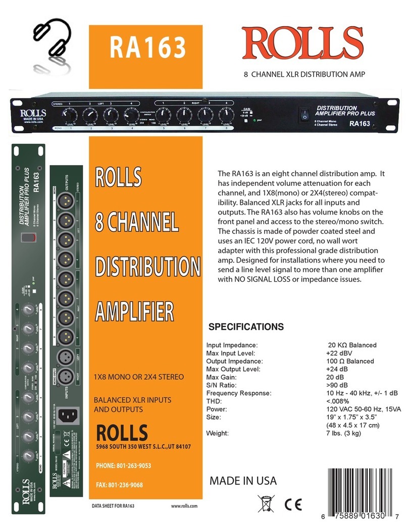 Rolls RA163 User manual Rolls RA163 User manual