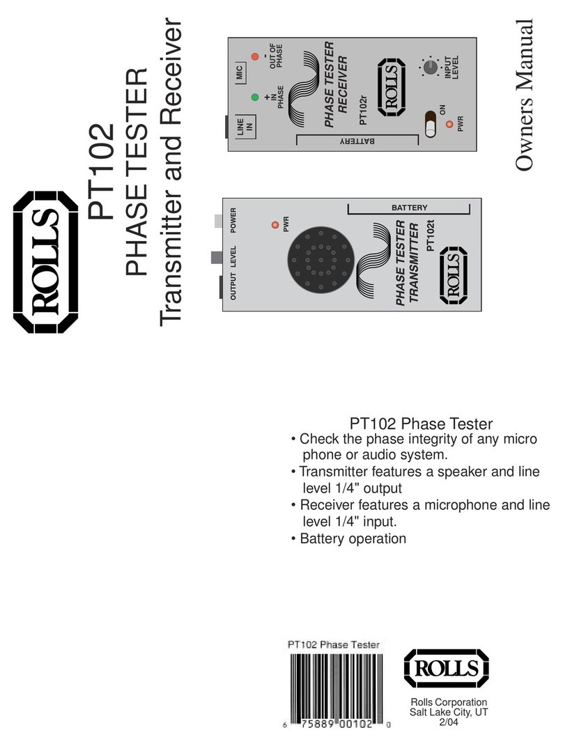 Rolls PT102 owner's manual
