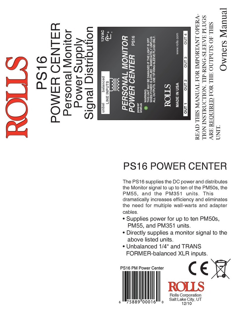 Rolls PS16 POWER CENTER User manual