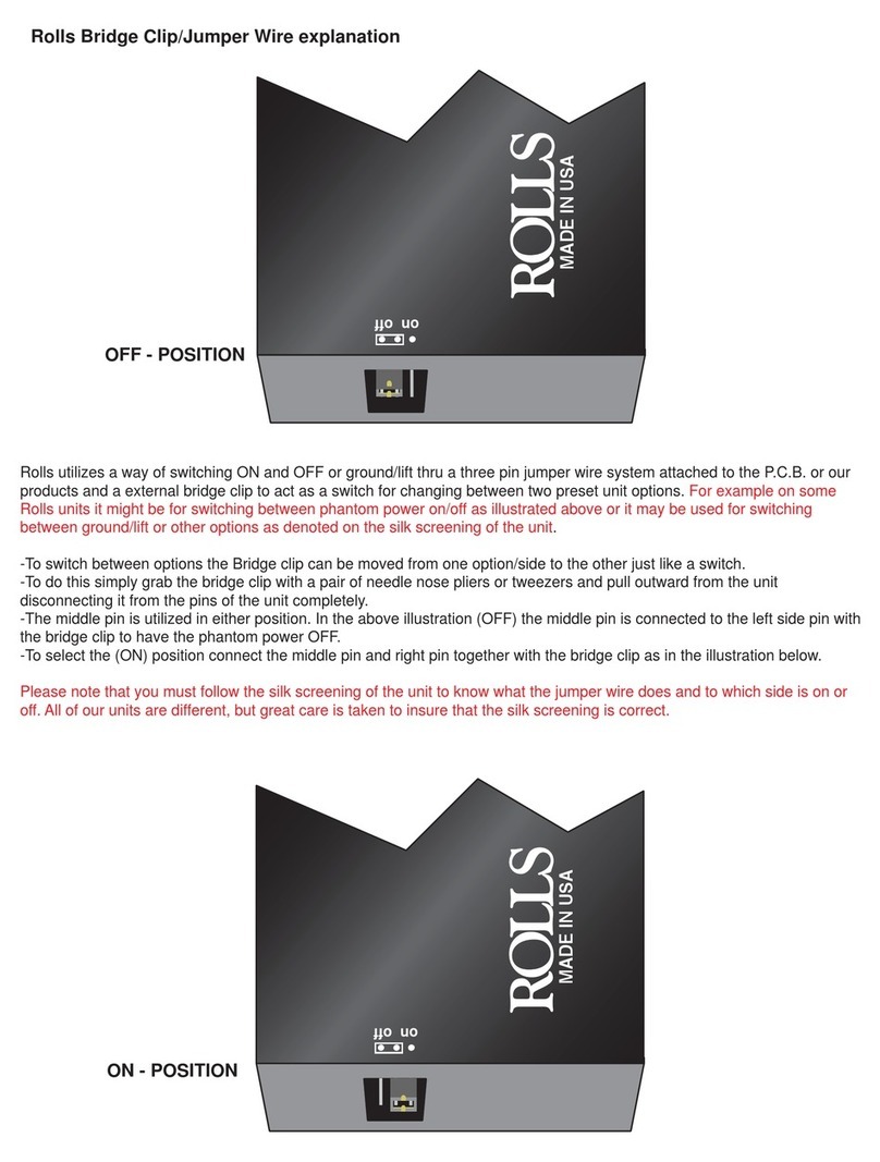 Rolls PM50S - JUMPER WIRE EXPLANATION User manual