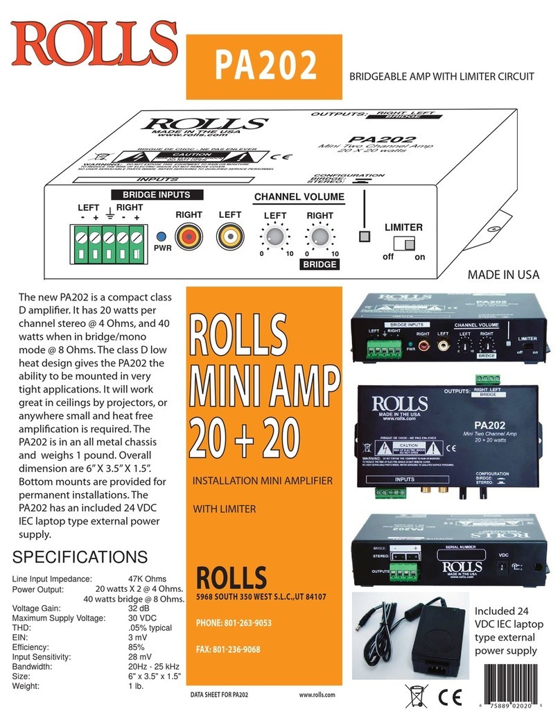 Rolls PA202 User manual