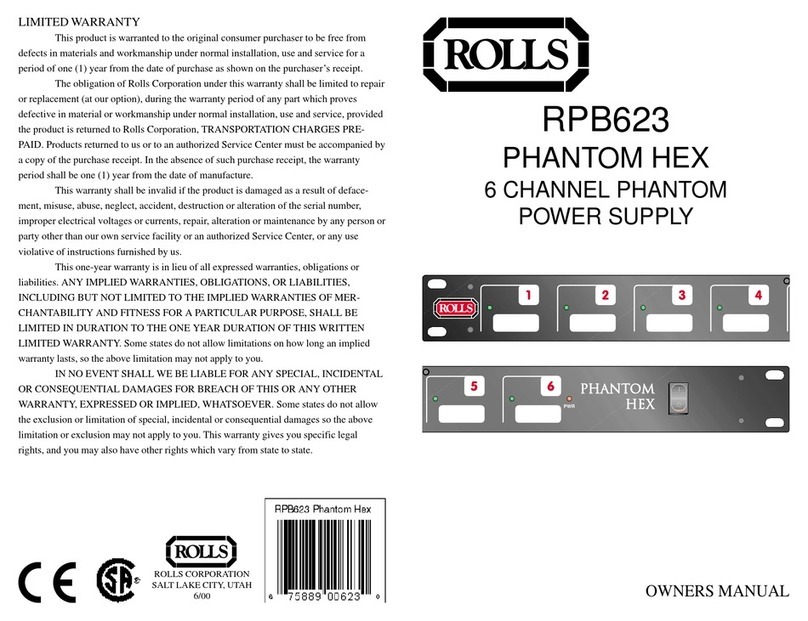 Rolls RPB486 owner's manual
