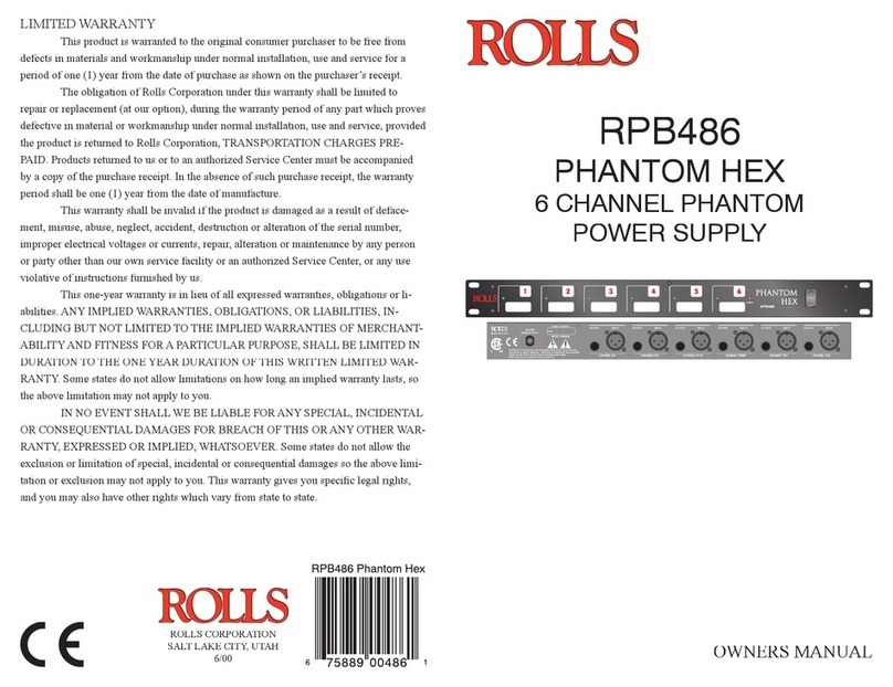 Rolls RPB486 - MANUAL 2 manual