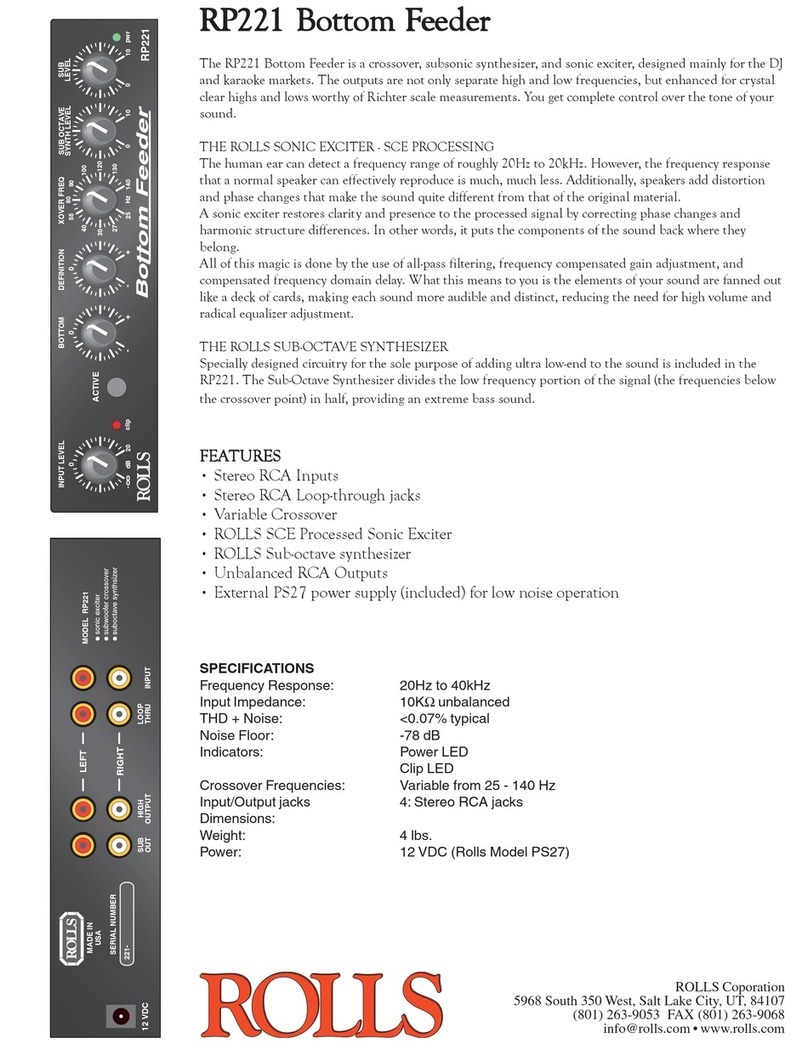 Rolls RP221 Bottom Feeder Specifications