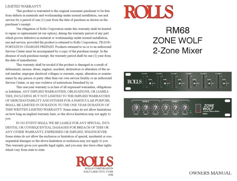 Rolls RM68 - MANUAL 2 owner's manual
