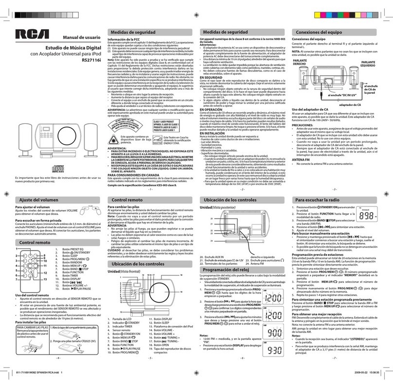 RCA RS27116I - Vertical-Loading CD System Instruction Manual