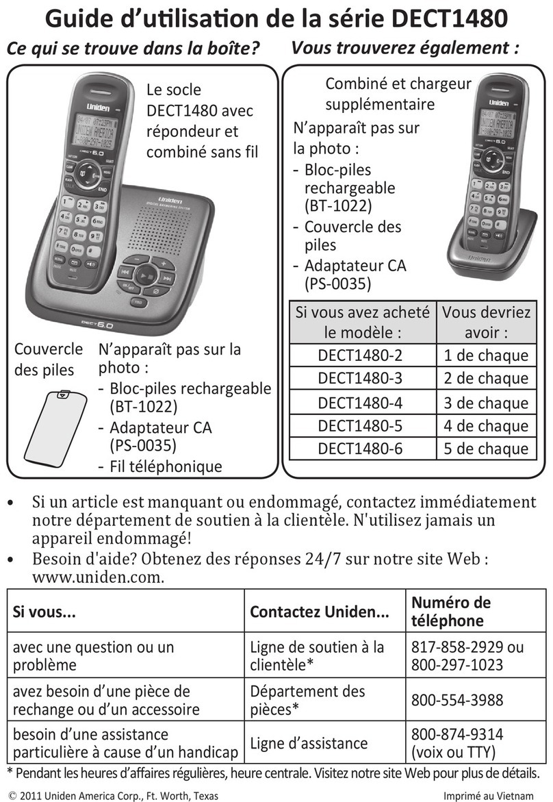 Uniden DECT1480 User manual