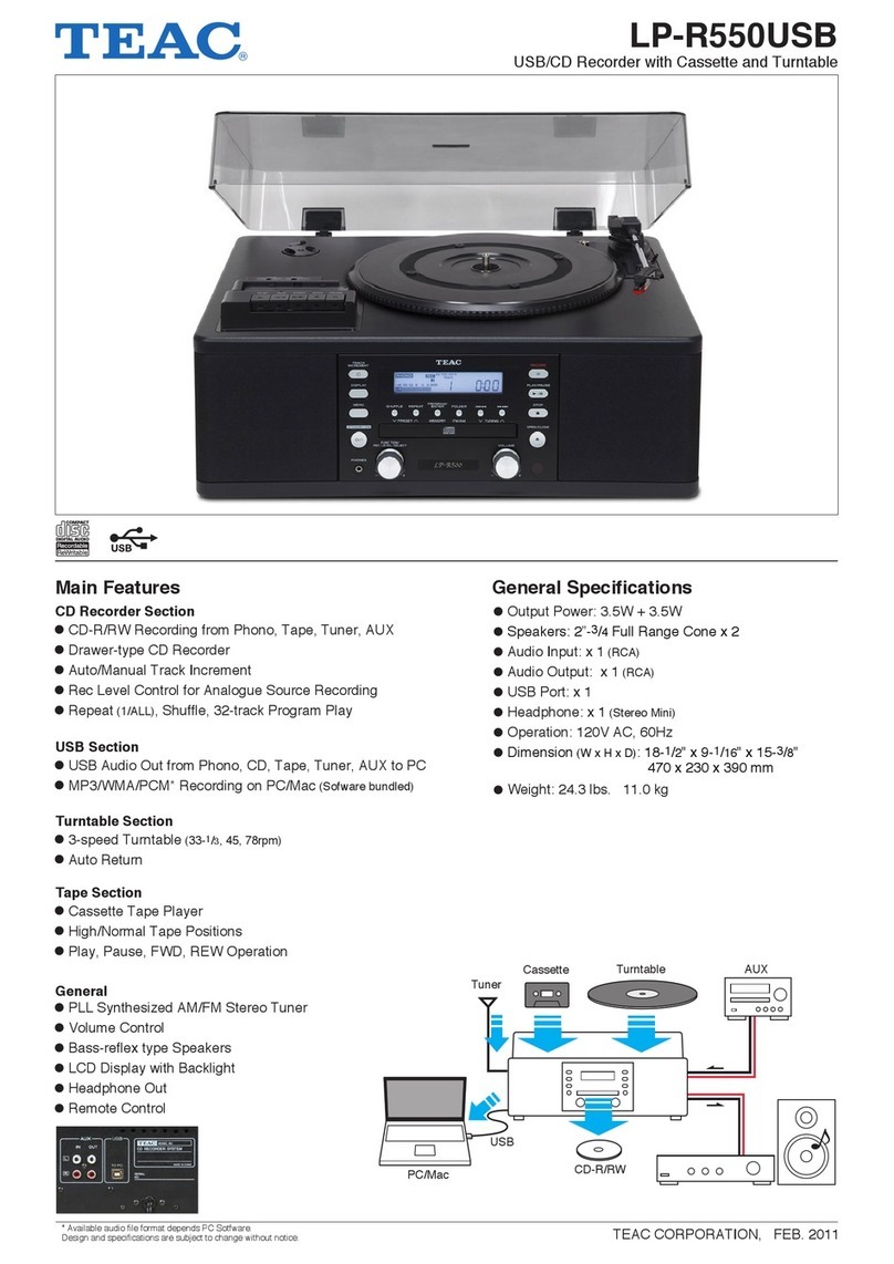 Teac LP-R550USB Specifications
