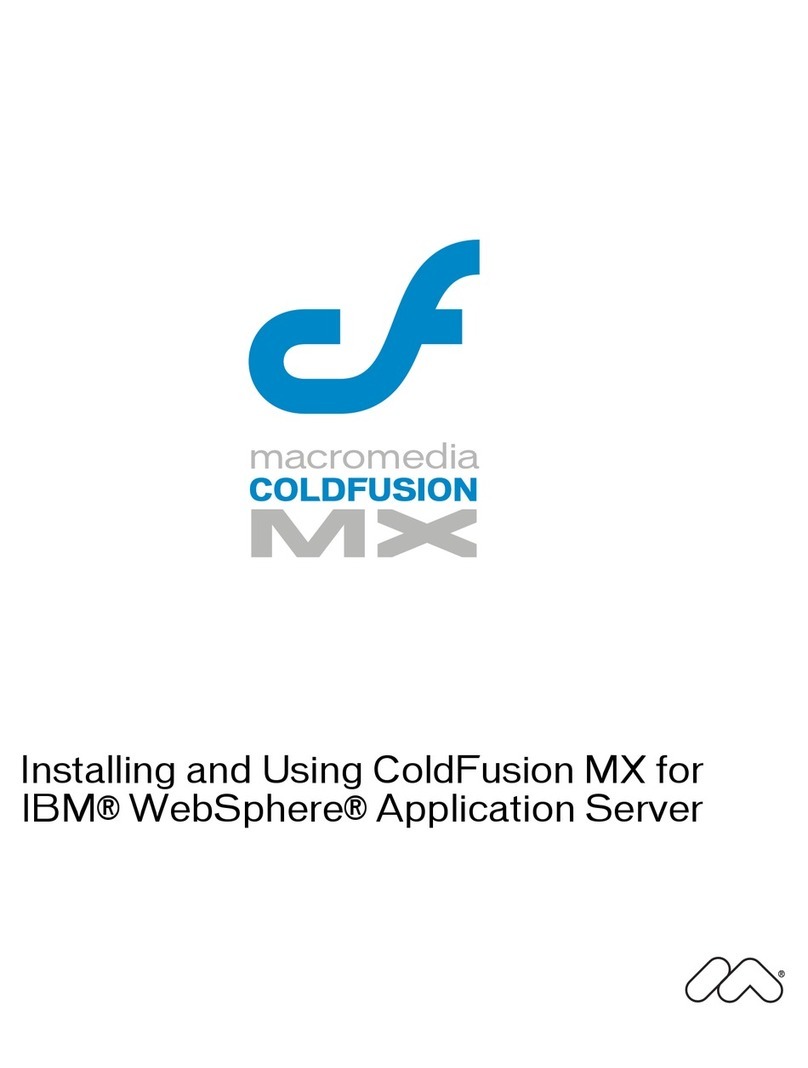 MACROMEDIA COLDFUSION MX 61 - INSTALLING COLDFUSION MX FOR IBM WEBSPHERE APPLICATION... User manual