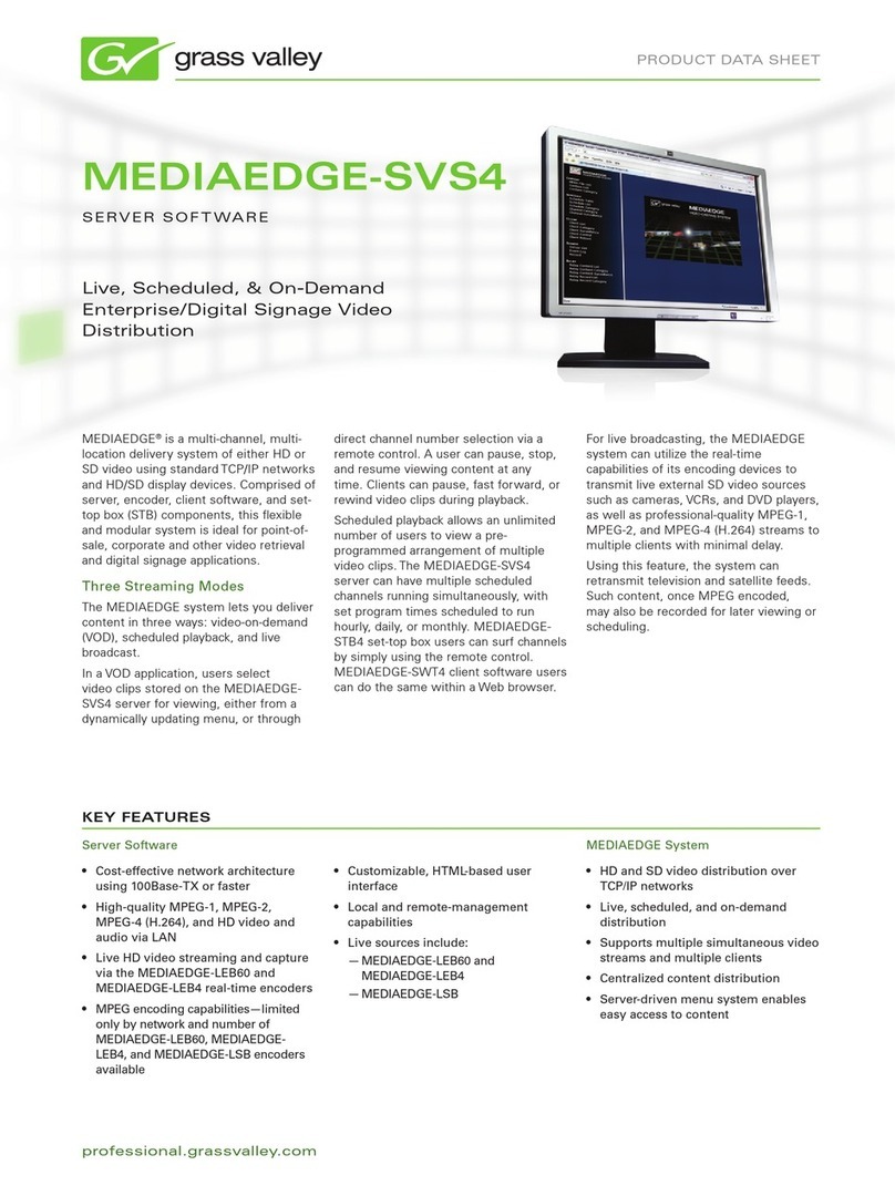 GRASS VALLEY MEDIAEDGE-SVS4 User manual
