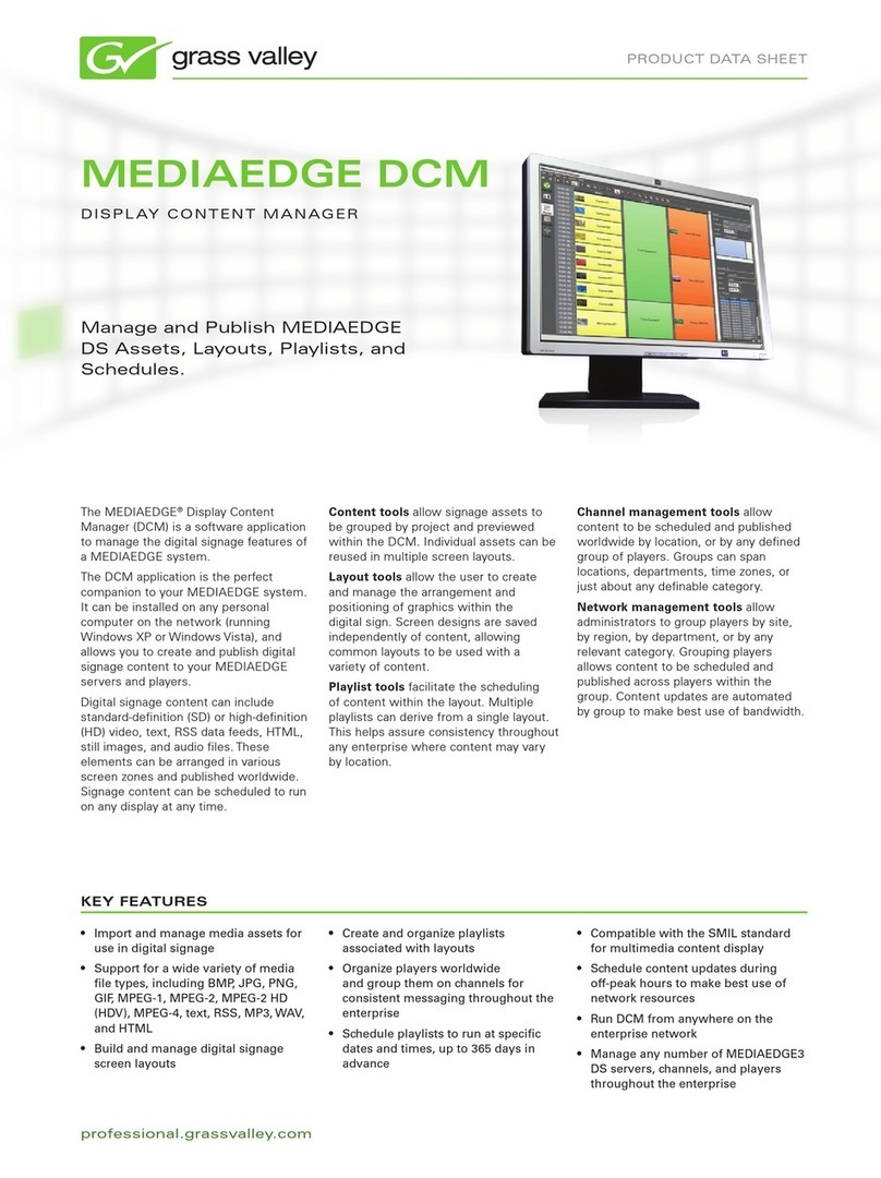 GRASS VALLEY MEDIAEDGE3 DCM User manual