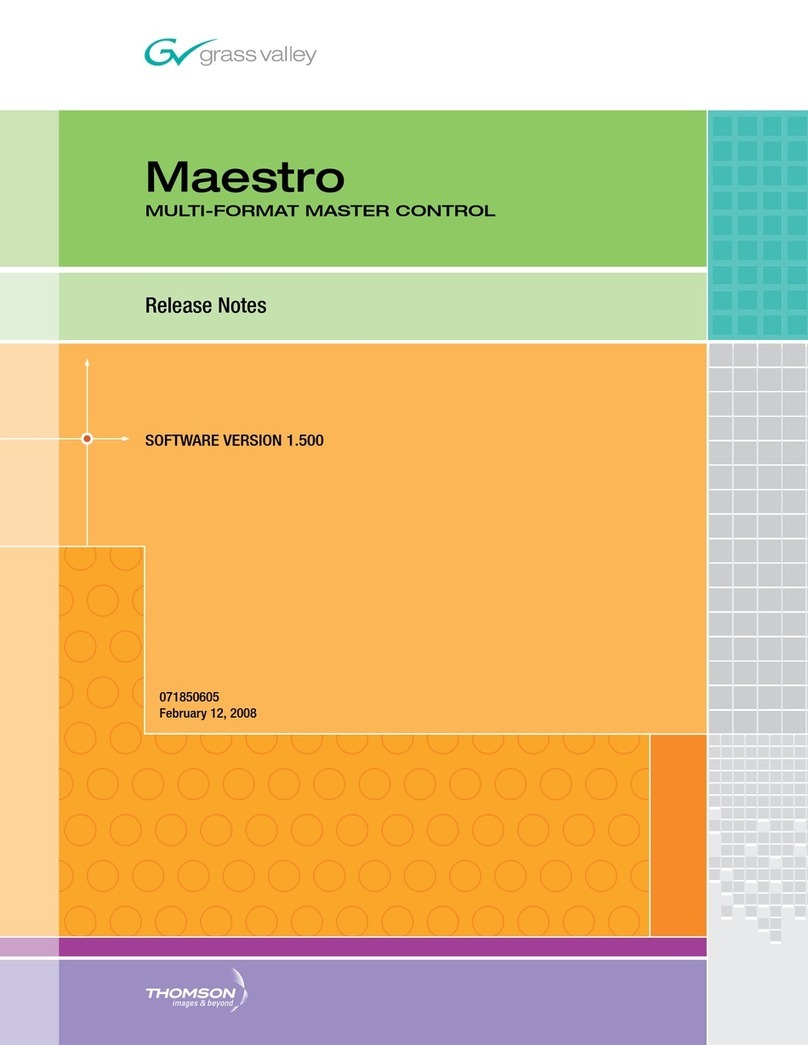GRASS VALLEY MAESTRO 1.5 RELEASE NOTES Instruction Manual
