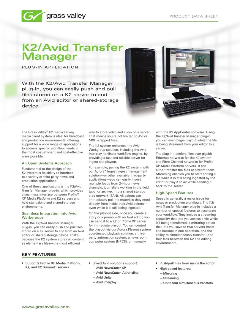 GRASS VALLEY K2-AVID TRANSFER MANAGER User manual