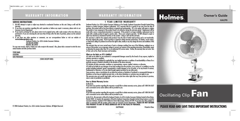 Holmes HACP9 owner's guide