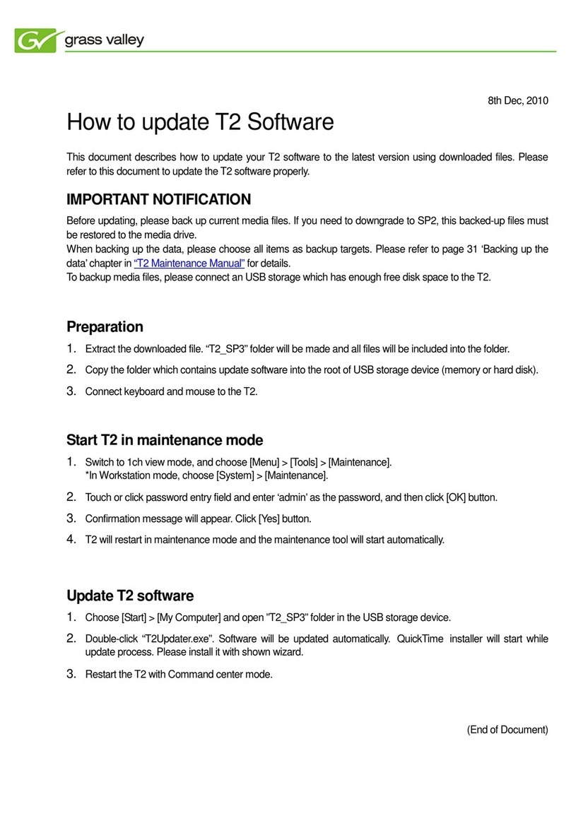GRASS VALLEY T2 General instructions