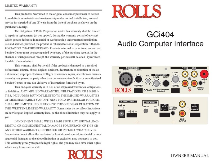 Rolls GCI404 owner's manual