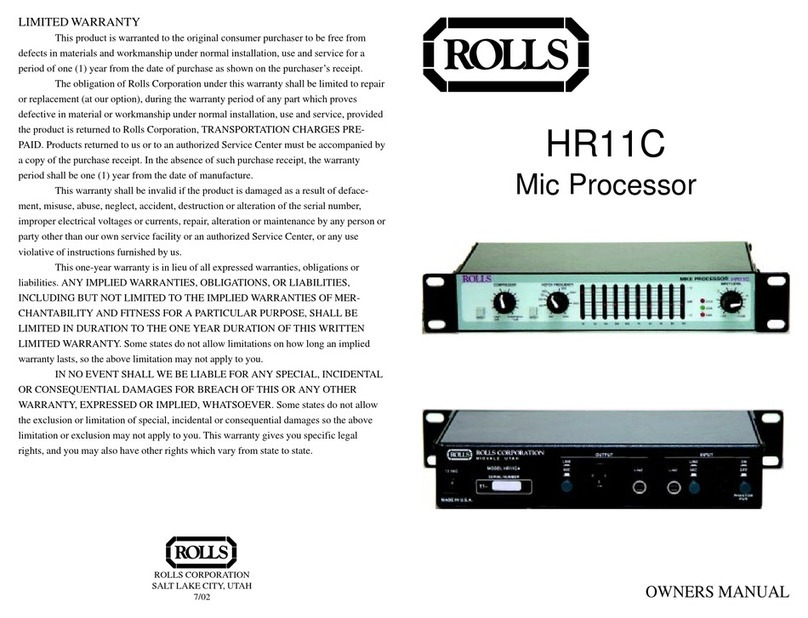 Rolls HR11C User manual