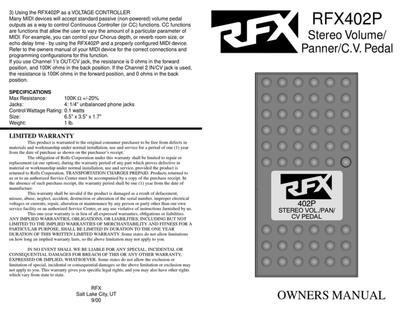 Rolls RFX402P owner's manual