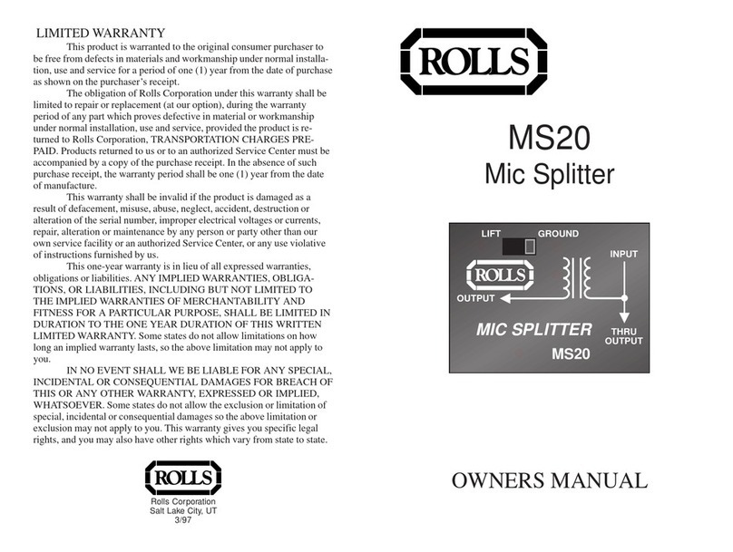 Rolls MS20 owner's manual