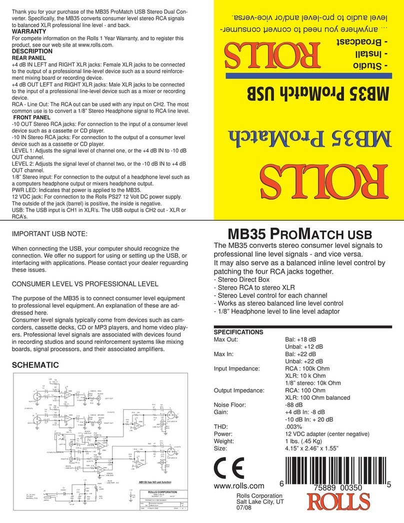 Rolls MB35 PROMATCH Specifications