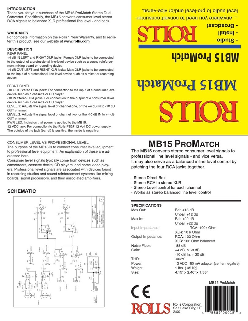 Rolls MB15 - MANUEL 2 User manual