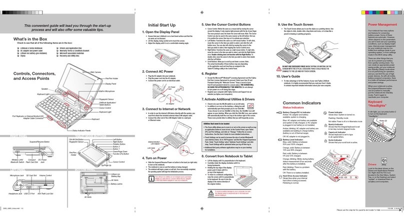 Fujitsu U820 - LifeBook Mini-Notebook - Atom 1.6 GHz User manual