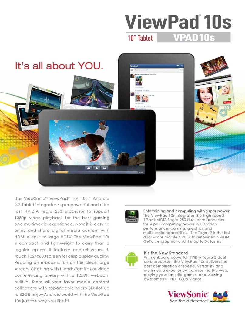 ViewSonic ViewPad 10s Specification sheet