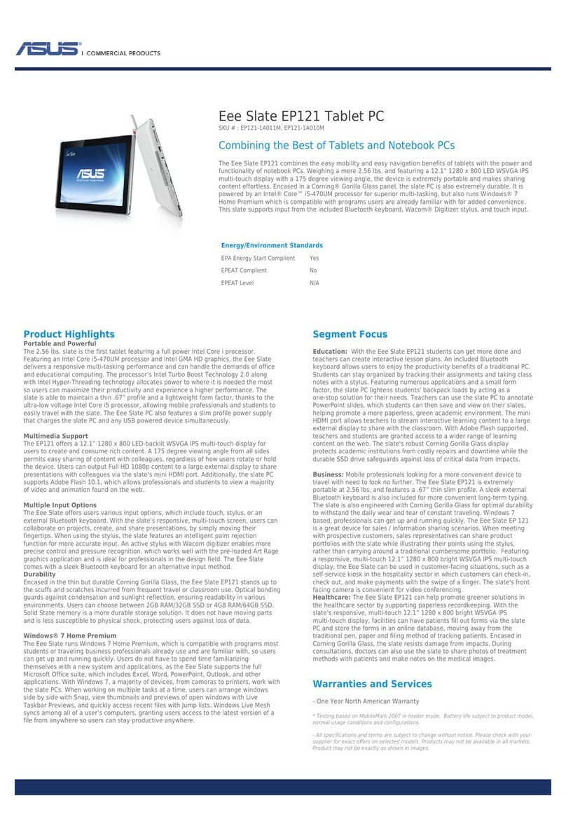 Asus EEE SLATE EP121 Features