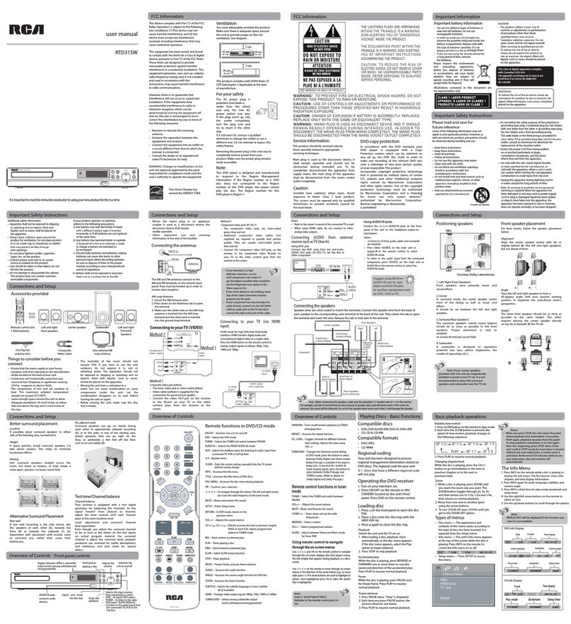 RCA RTD315W User manual