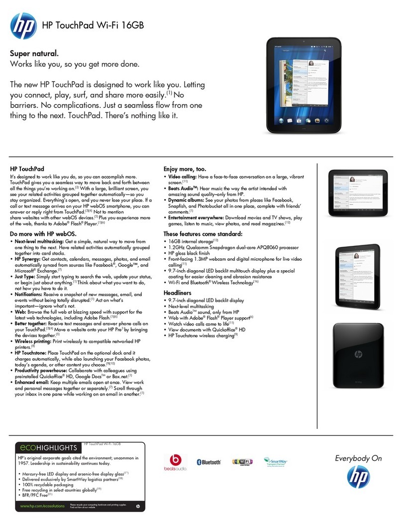 HP TouchPad and Keyboard User manual