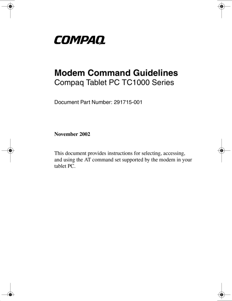 Compaq TC1000 - Tablet PC - Crusoe TM5800 1 GHz Modem Command Guidelines