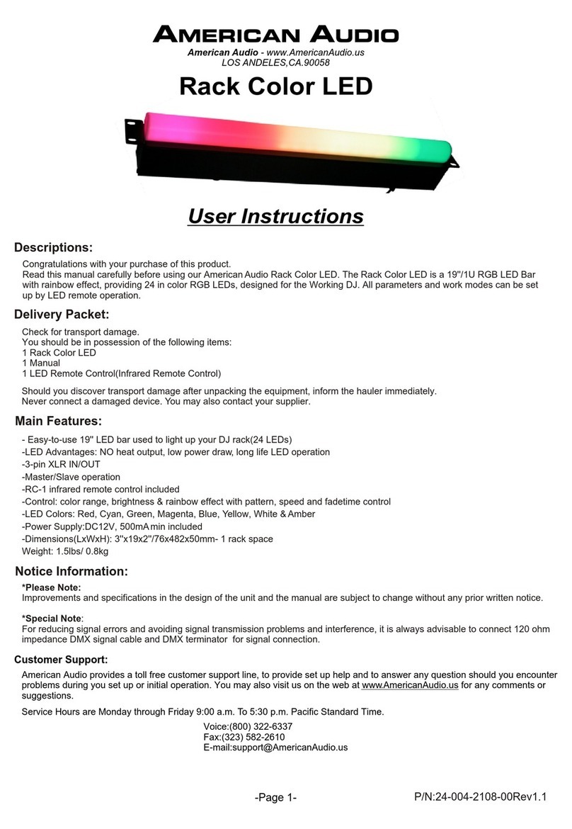 American Audio RACK COLOR LED User instructions