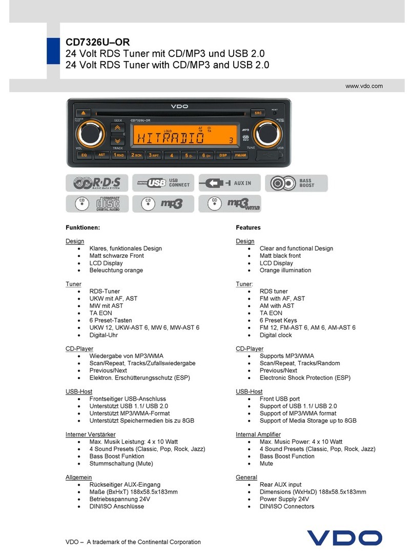 VDO CD 7326U-OR datasheet