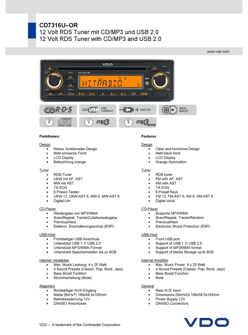 VDO CD 7316U-OR datasheet