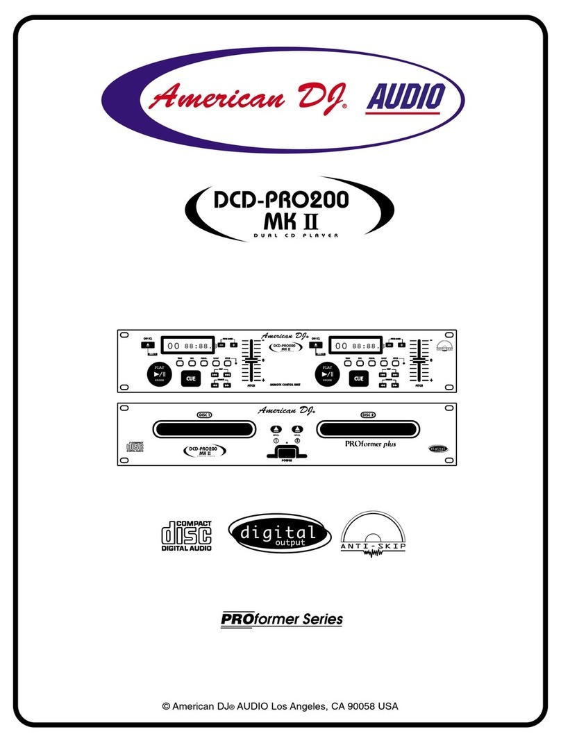 American Audio PROformer DCD-PR200 MK2 User manual