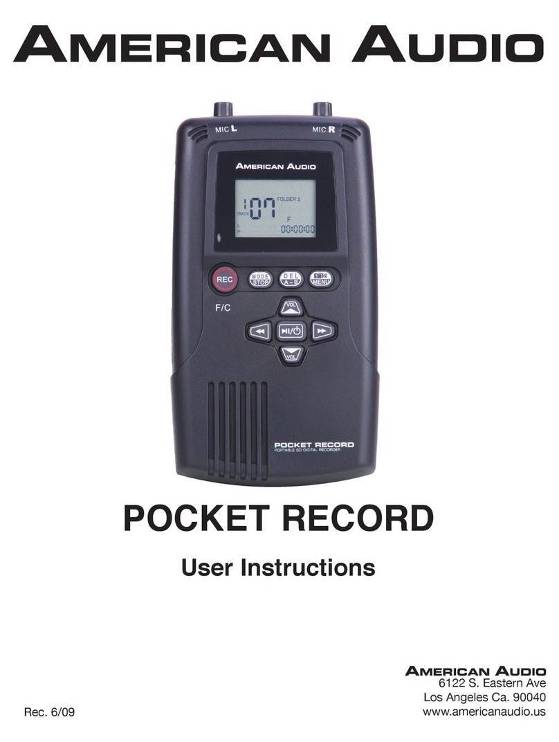 American Audio Pocket Record User instructions