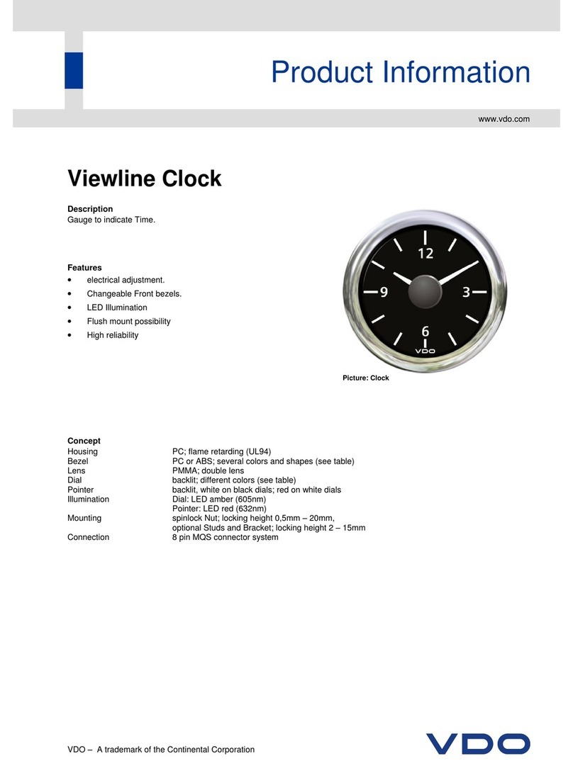 VDO VIEWLINE CLOCK Product information