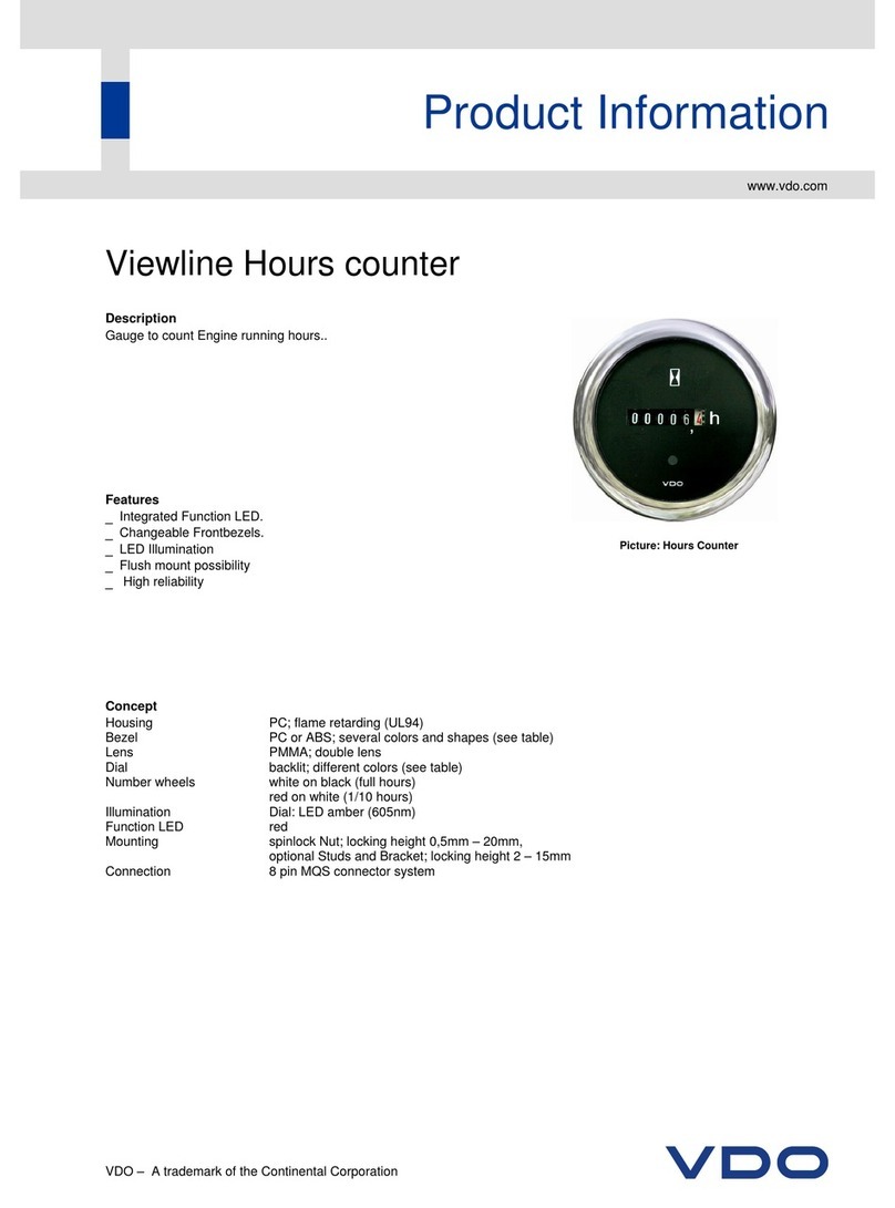 VDO VIEWLINE HOURS COUNTER Product information
