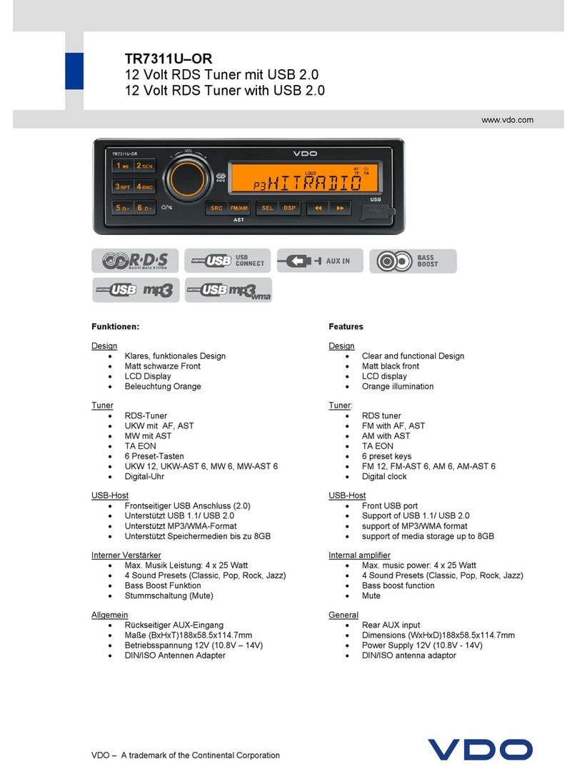 VDO TR 7311U-OR - datasheet