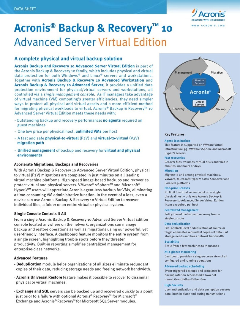 ACRONIS BACKUP RECOVERY 10 ADVANCED SERVER VIRTUAL... User manual