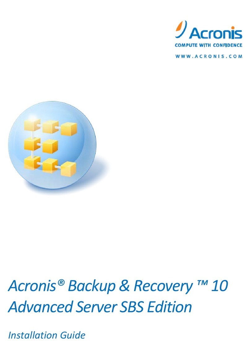 ACRONIS BACKUP RECOVERY 10 ADVANCED SERVER SBS... installation guide