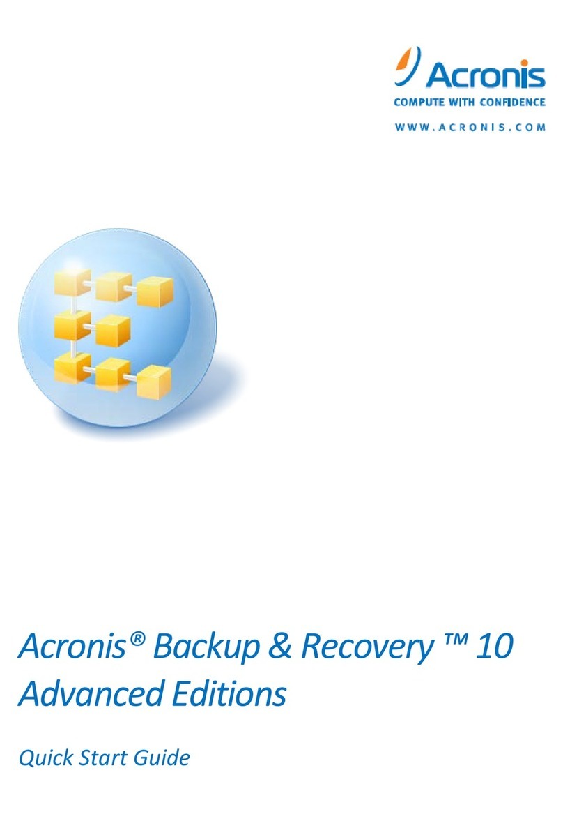 ACRONIS BACKUP RECOVERY 10 ADVANCED SERVER - quick start guide