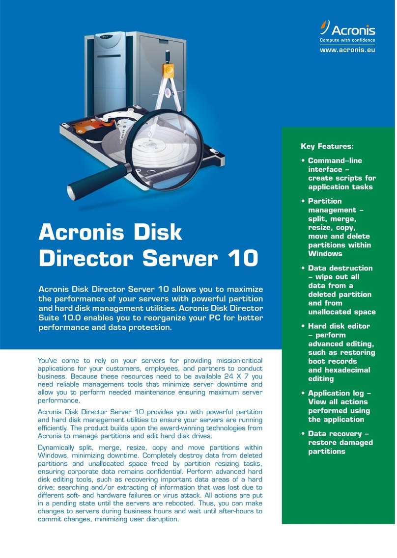 ACRONIS DISK DIRECTOR SERVER 10 User manual