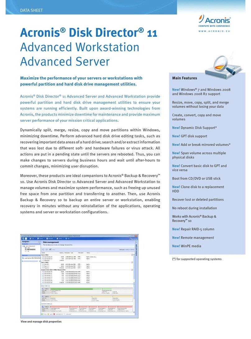 ACRONIS DISK DIRECTOR 11 ADVANCED SERVER - datasheet ACRONIS DISK DIRECTOR 11 ADVANCED SERVER - datasheet
