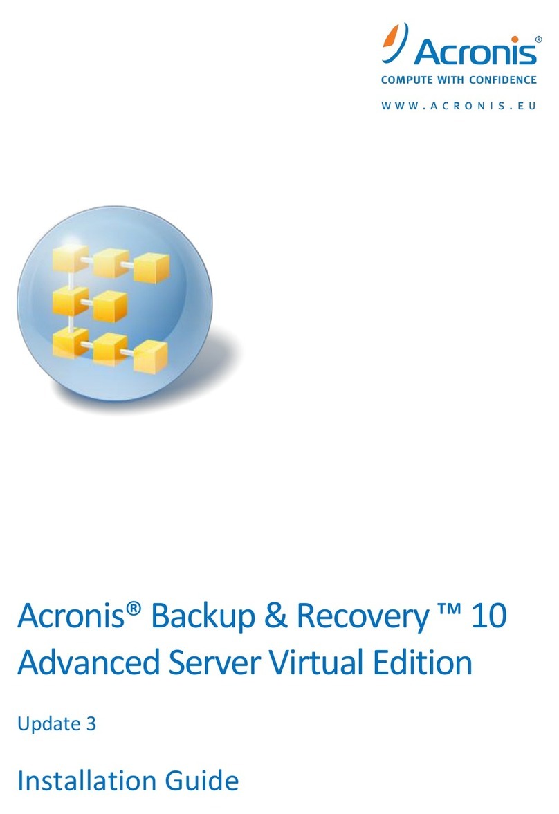 ACRONIS BACKUP AND RECOVERY 10 ADVANCED SERVER VIRTUAL EDITION - INSTALLATION UPDATE... User manual