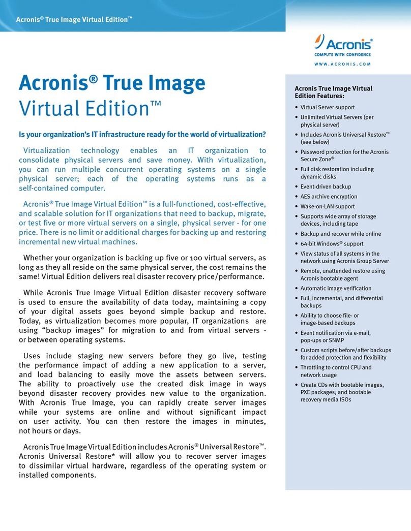 ACRONIS TRUE IMAGE - VIRTUAL EDITION User manual
