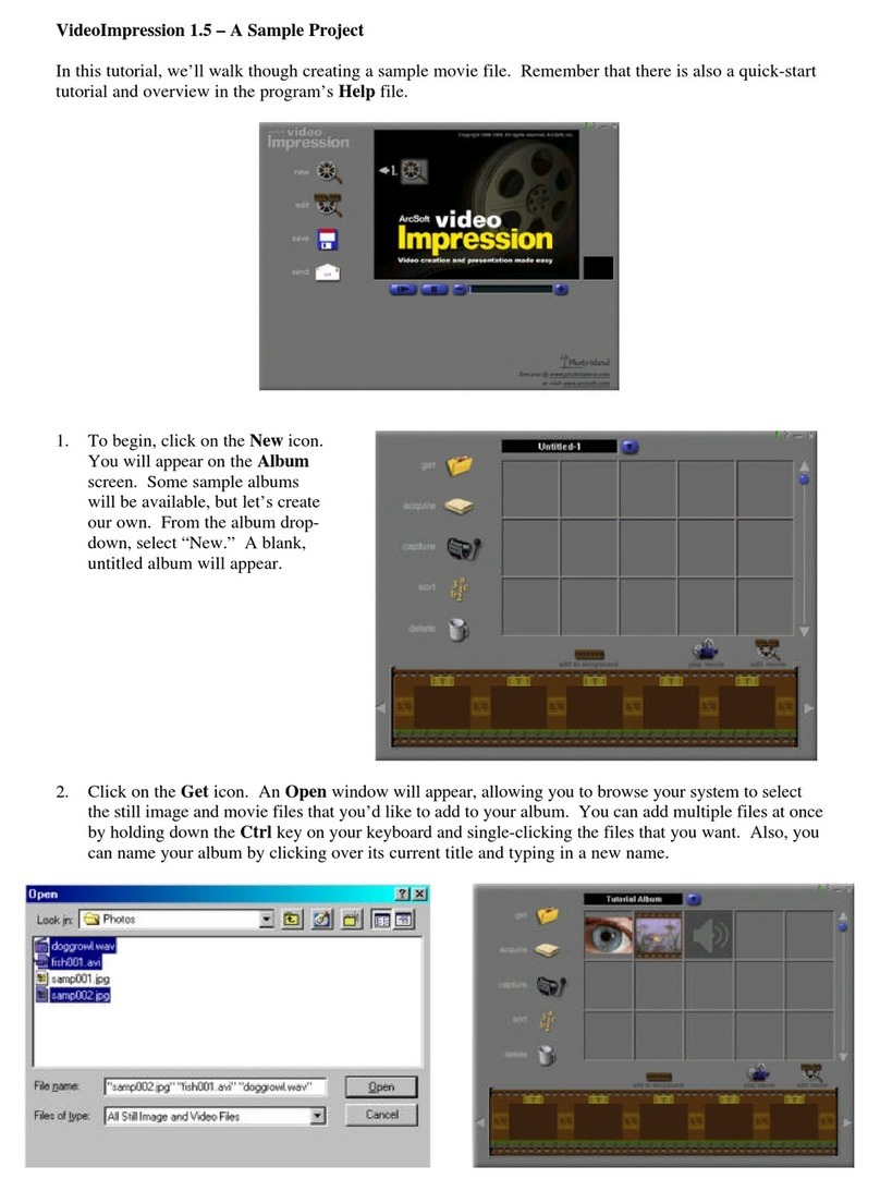 ArcSoft VIDEO IMPRESSION 1.5 User manual