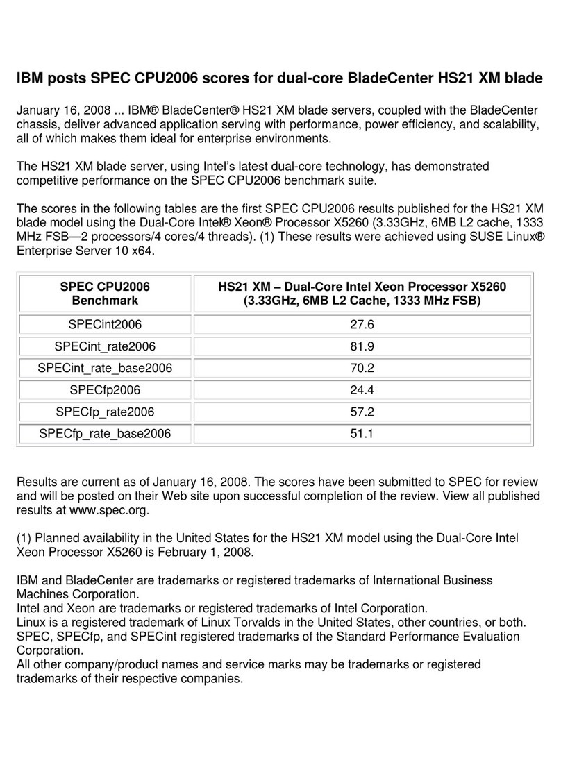 IBM HS21 XM BLADECENTER - X5260 FOR SPEC CPU2006 supplementary guide